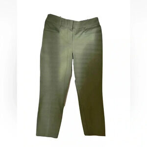 Candies Womens Audrey Cropped Pants Green Mid Rise Stretch Flat Front Pockets 13